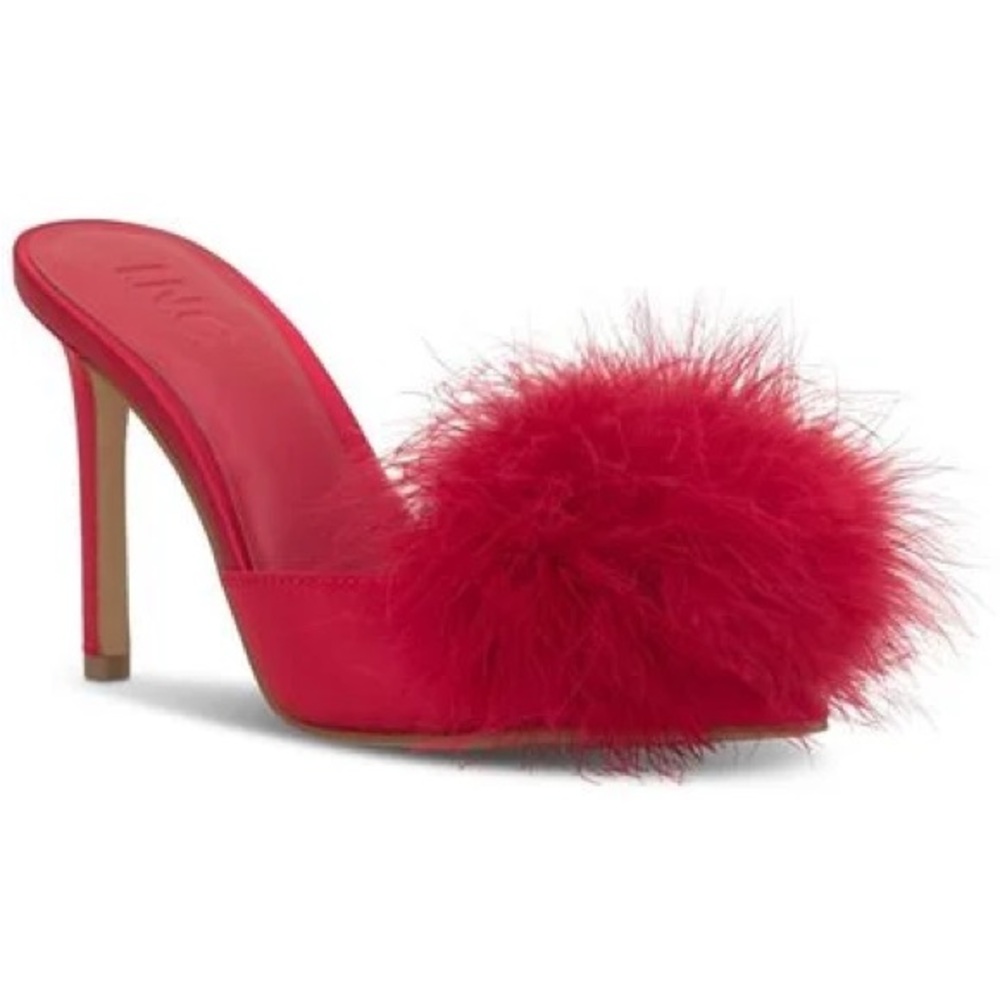 I.N.C. Angella Red Feather Heeled Sandals